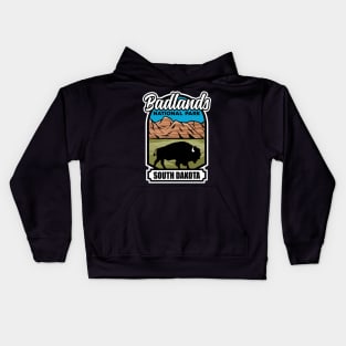 Badlands National Park South Dakota Bison Kids Hoodie